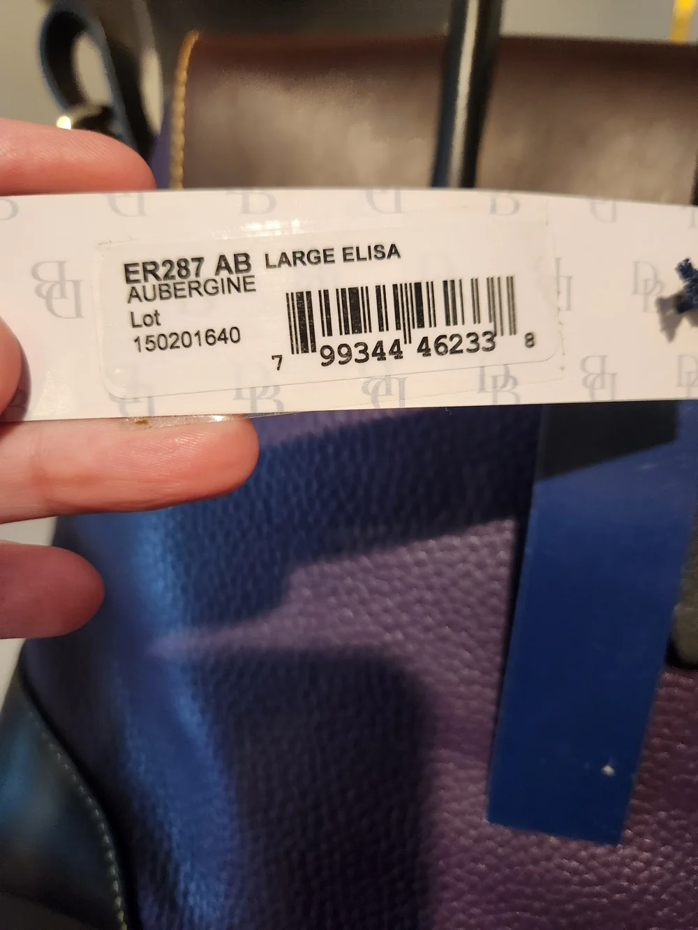Dooney & Bourke Aubergine Large Elisa Satchel - Picture 7 of 7